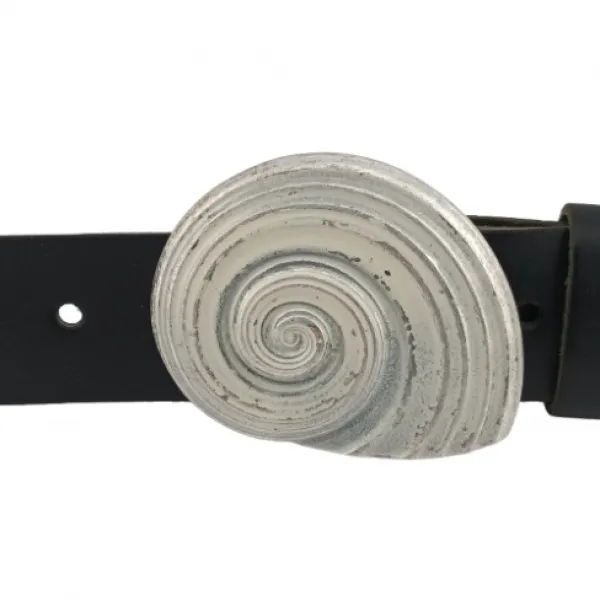 Design Gürtelschnalle Shell swirl silber creme von Umjubelt - am Gürtel